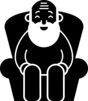 Elderly Man Relaxing in Armchair Illustration for Wellbeing and Comfort Themes vector
