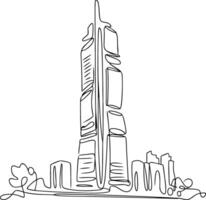 Abstract Skyscraper Line Art Modern Architecture Urban Skyline vector