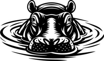 Majestic Hippopotamus in Water Art for Wildlife Design Projects vector