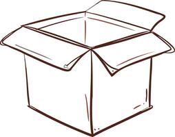 Open Cardboard Box Line Art Design for Storage and Packaging Concepts vector