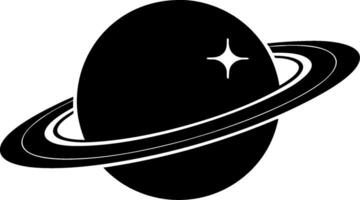 Minimalist Illustration of Saturn with Rings for Space and Astronomy Projects vector