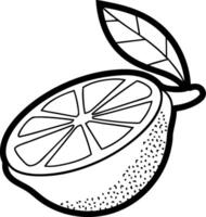 Lemon Slice Illustration with Leaf for Culinary and Design Projects vector