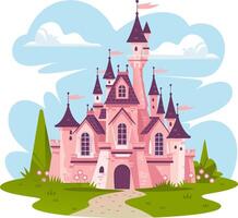 Enchanting Fantasy Castle Illustration for Fairytale Design Projects vector