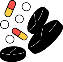 Illustration of medicines in different forms and types png