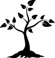 Silhouette Tree with Leaves Graphic for Nature and Environment Themes vector