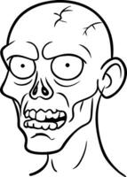 Detailed Illustration of Cartoon Zombie Head Expression for Halloween and Horror Themes vector