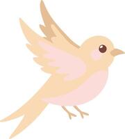 Pastel Colored Flying Bird Illustration for Nature and Design Projects vector