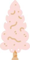 Pink Cone Shaped Abstract Tree Illustration for Decoration and Design vector