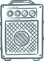 Retro Guitar Amplifier Illustration for Music Posters and Design Projects vector