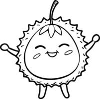 Happy Smiling Durian Character Art for Illustrated Fruit Graphics vector