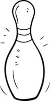 Illustration of Bowling Pin Outline in Dynamic Cartoon Style vector