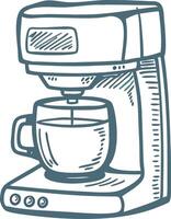 Coffee Maker Line Art Illustration for Kitchen and Beverage Designs vector