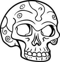 Decorative Skull Art with Abstract Line Patterns for Tattoo or Design Use vector