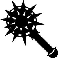 Medieval Spiked Mace Silhouette for Historical Design and Illustration vector