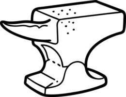 Blacksmith Anvil Outline Illustration for Craft and Metalworking Projects vector