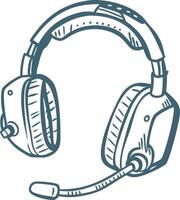 Illustration of Modern Headset with Microphone for Customer Support and Gaming vector