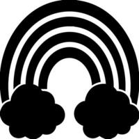 Black Silhouette Rainbow with Clouds Design for Weather and Decoration Themes vector