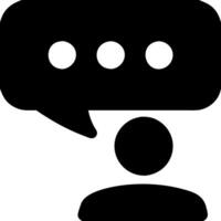 Minimalist Conversation with Speech Bubble and Person Silhouette vector