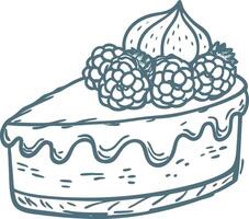 Delicious Raspberry Cake Slice with Creamy Frosting Illustration vector
