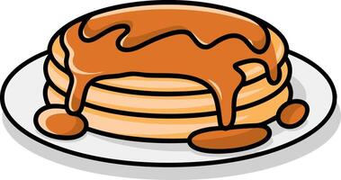 Delicious Pancakes with Syrup Stack Illustration for Breakfast and Dessert Concepts vector