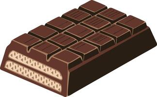 Delicious Chocolate Bar with Filled Layers Illustration for Confectionery Design vector