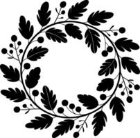 Floral Wreath Silhouette Design for Decorative and Craft Projects vector