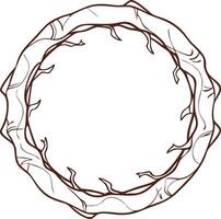 Circular Thorny Vine Frame Illustration for Nature and Decorative Use vector