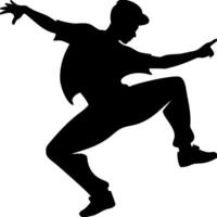 Dynamic Hip Hop Dancer Silhouette Art for Dance Illustrations and Creative Projects vector