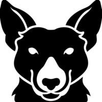 Bold Geometric Dog Face Silhouette for Graphic Design and Art Projects vector
