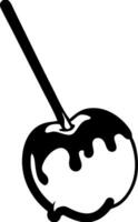 Candy Apple Silhouette Delicious Dessert Illustration for Halloween Graphics vector