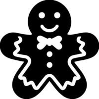 Gingerbread Cookie with Happy Face and Bow Tie for Holiday Themes vector