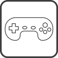 controlador jogos ícone dentro linha Preto quadrado quadros, linha ícone png