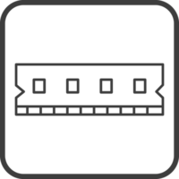 ram computer icon in line black square frames, line icon png
