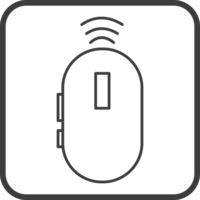 mouse wireless icon in line black square frames, line icon png