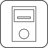case computer icon in line black square frames, line icon png
