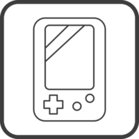 controller game icon in line black square frames, line icon png