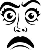 Dramatic Illustration of Surprised Face with Wide Eyes and Arched Eyebrows vector