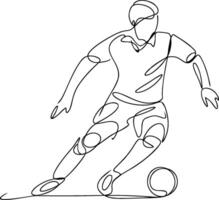Dynamic Soccer Player One Line Art Illustration for Sports Design vector