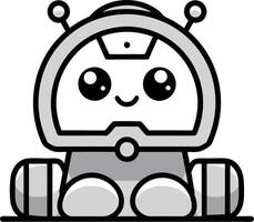 Cute Kawaii Robot Character Illustration for Technology Concepts vector