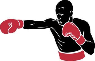 Dynamic Boxer Throwing Punch Illustration for Athletic and Fitness Themes vector