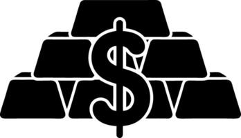 Dollar Symbol with Gold Bars Signifying Wealth and Financial Success vector