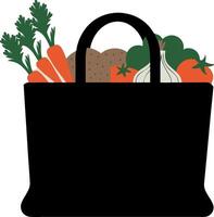 Eco-Friendly Grocery Tote Filled with Fresh Vegetables for Healthy Lifestyle Choices vector