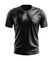black sports jersey t-shirt mockup template, with front view, isolated on transparent background png