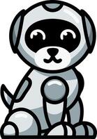Cute Robotic Puppy Illustration for Technology and Pet Design Projects vector