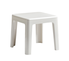 Minimalist white plastic stool isolated on transparent background png