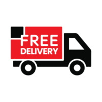 Stylized Delivery Truck Artwork for Logistic and E-commerce Use png
