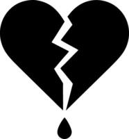 Broken Heart Symbolizing Heartbreak and Emotional Sadness Illustration vector