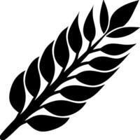 Black Silhouette of Laurel Branch for Design and Decoration vector