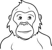 Gorilla Face Illustration Line Art for Graphic Design Projects vector