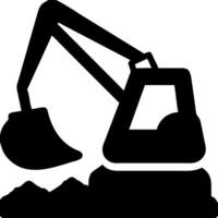 Excavator Construction Equipment Silhouette for Industrial and Engineering Projects vector